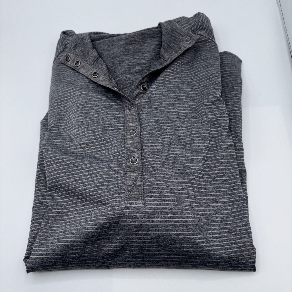 EDDIE BAUER Women X large HOODIE LIGHTWEIGHT CLASSIC Gray Striped L/S -Chest 42"